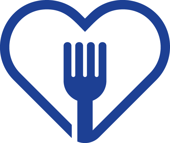 Icon of a heart with a fork in the middle.