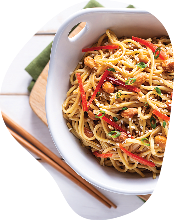 A bowl of Chinese noodles.