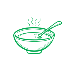 Illustration of a bowl of soup (Healthcare Facilities).