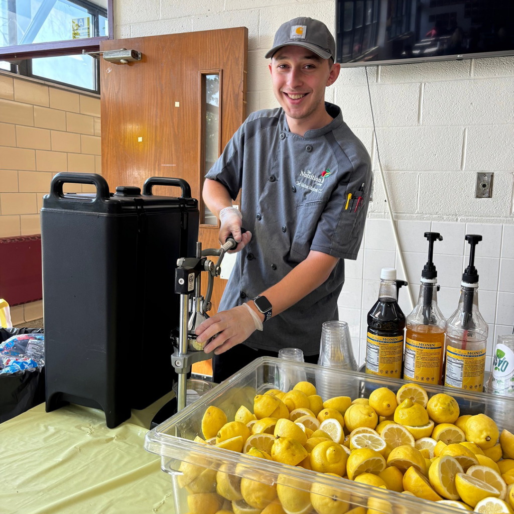 Social post of a NUT employee making hand made lemonade.